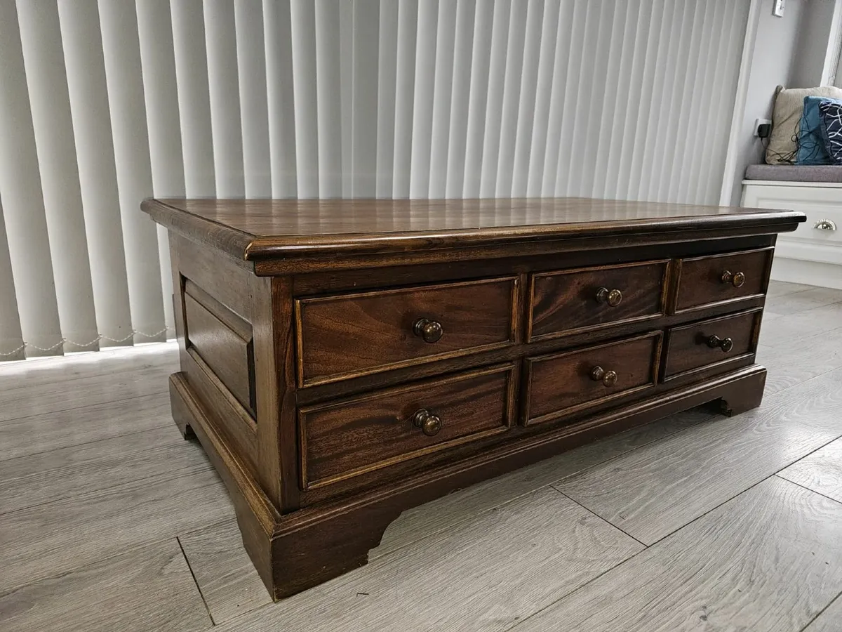 Coffee Table - Solid Wood with Drawers - Image 3