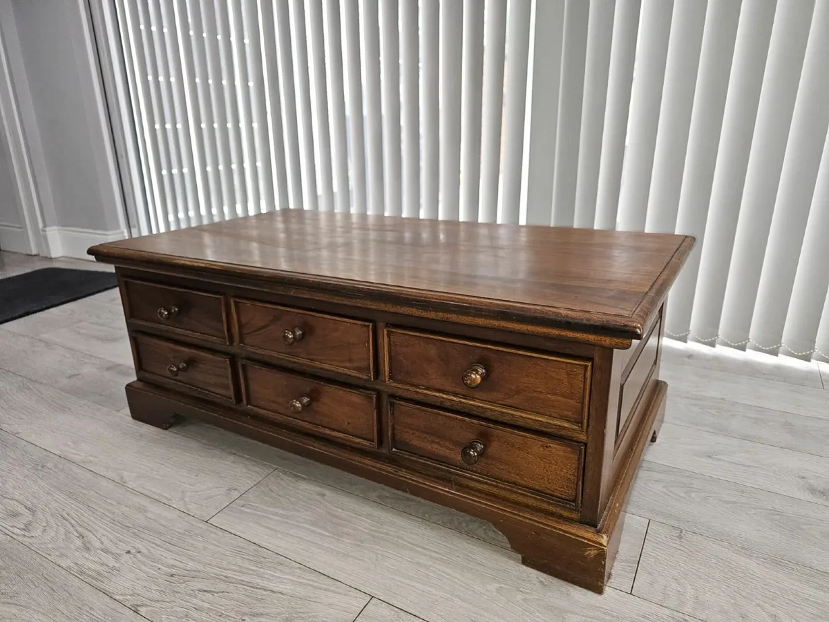Coffee Table - Solid Wood with Drawers - Image 4