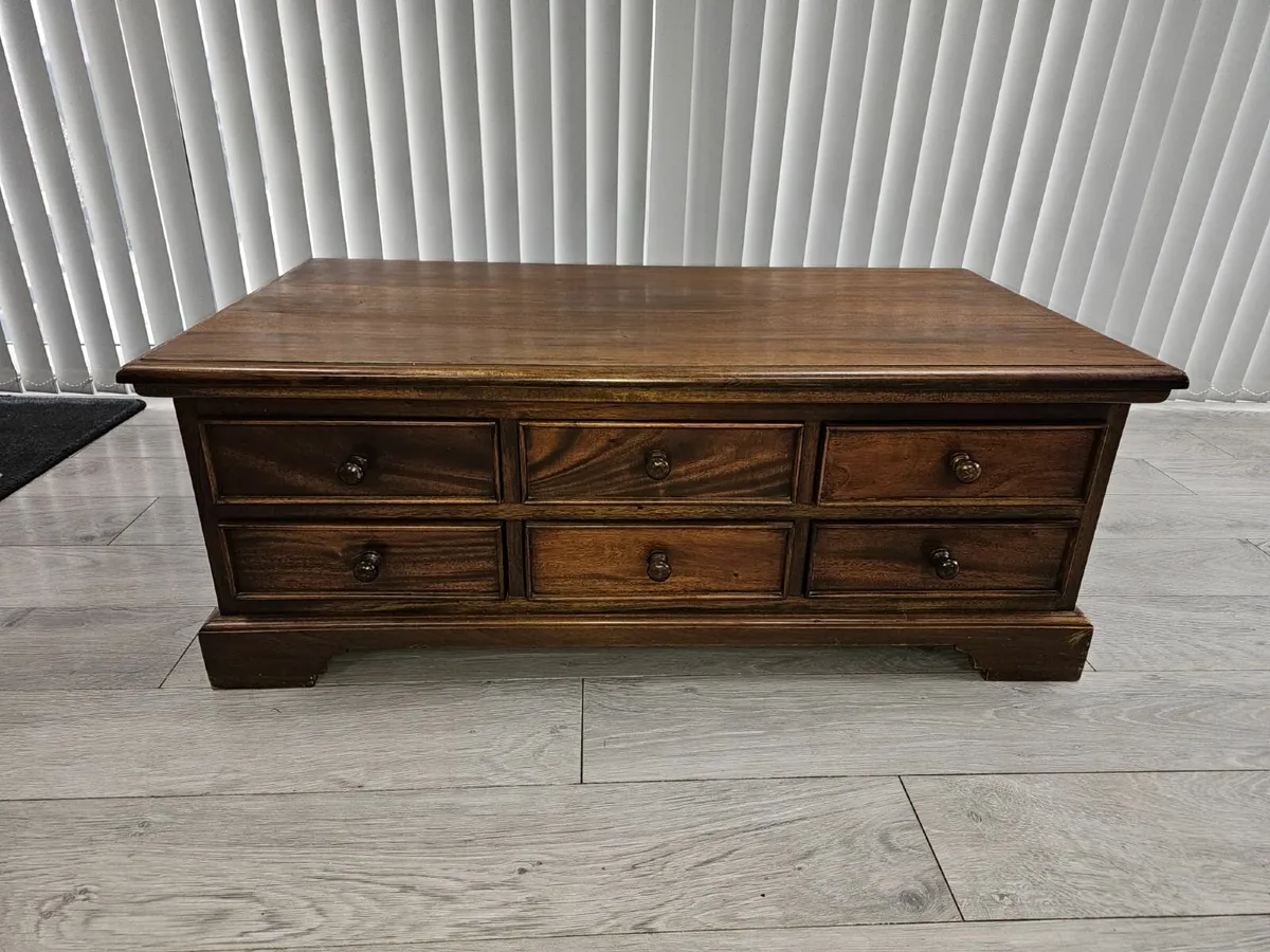 Coffee Table - Solid Wood with Drawers - Image 1