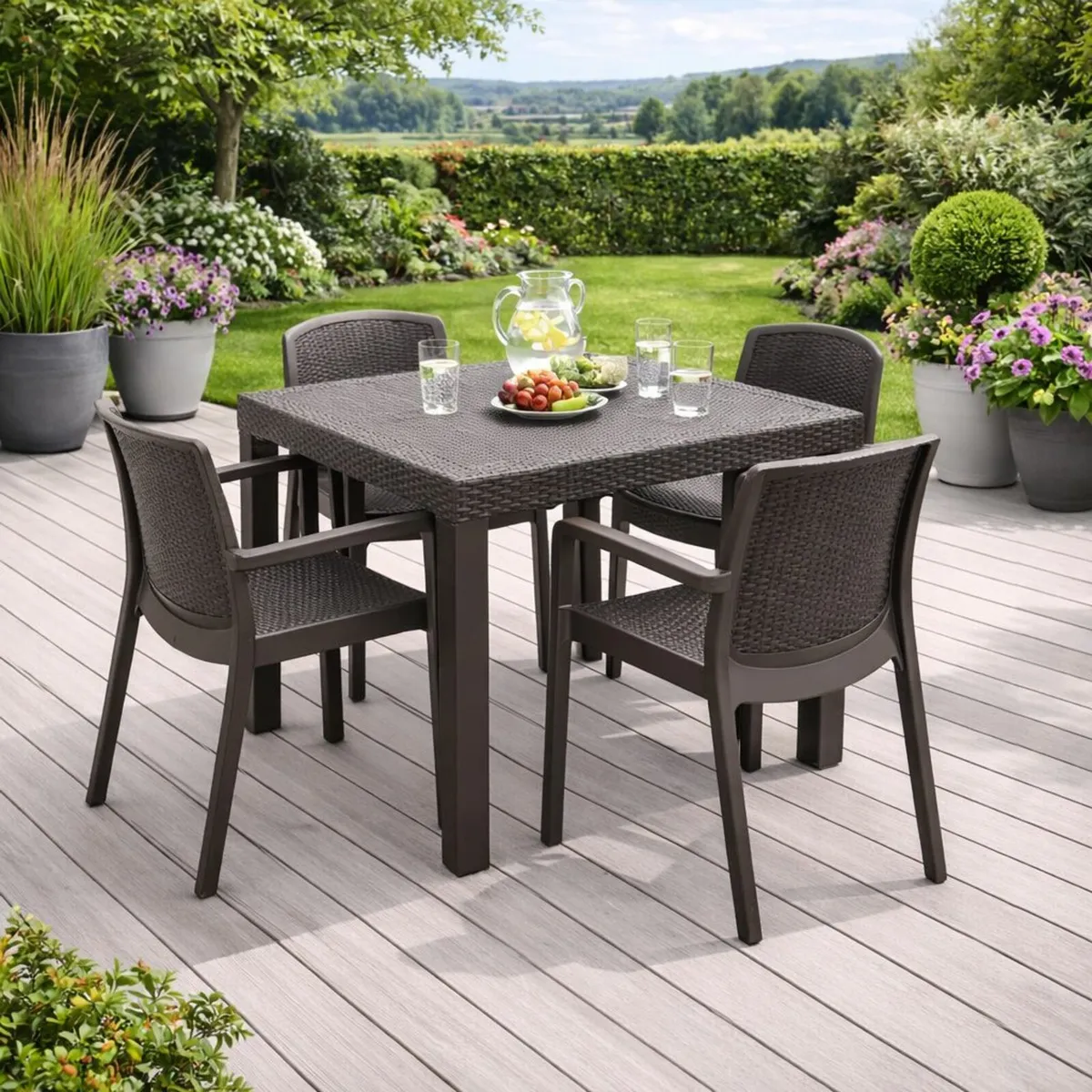 🌿 CedarRattan Home Garden Table & Armchair Sets - Image 2
