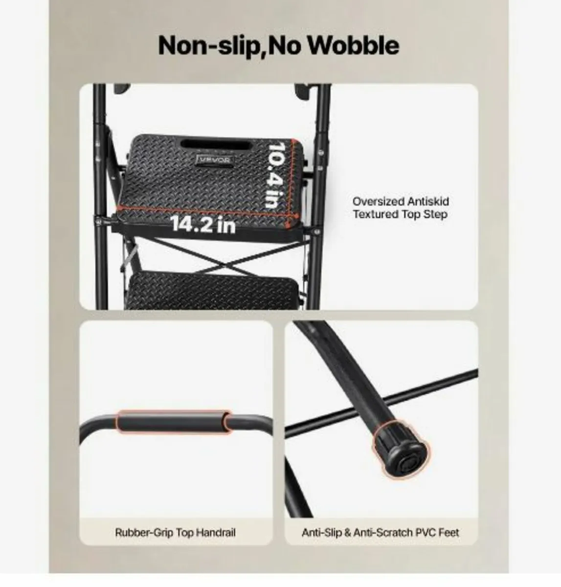 4 Step Ladder, Folding Step Stool - Image 3