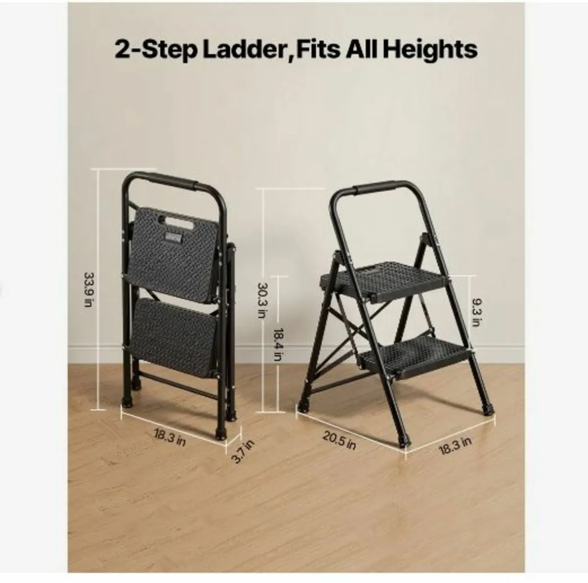 2 Step Ladder, Folding Step Stool - Image 2