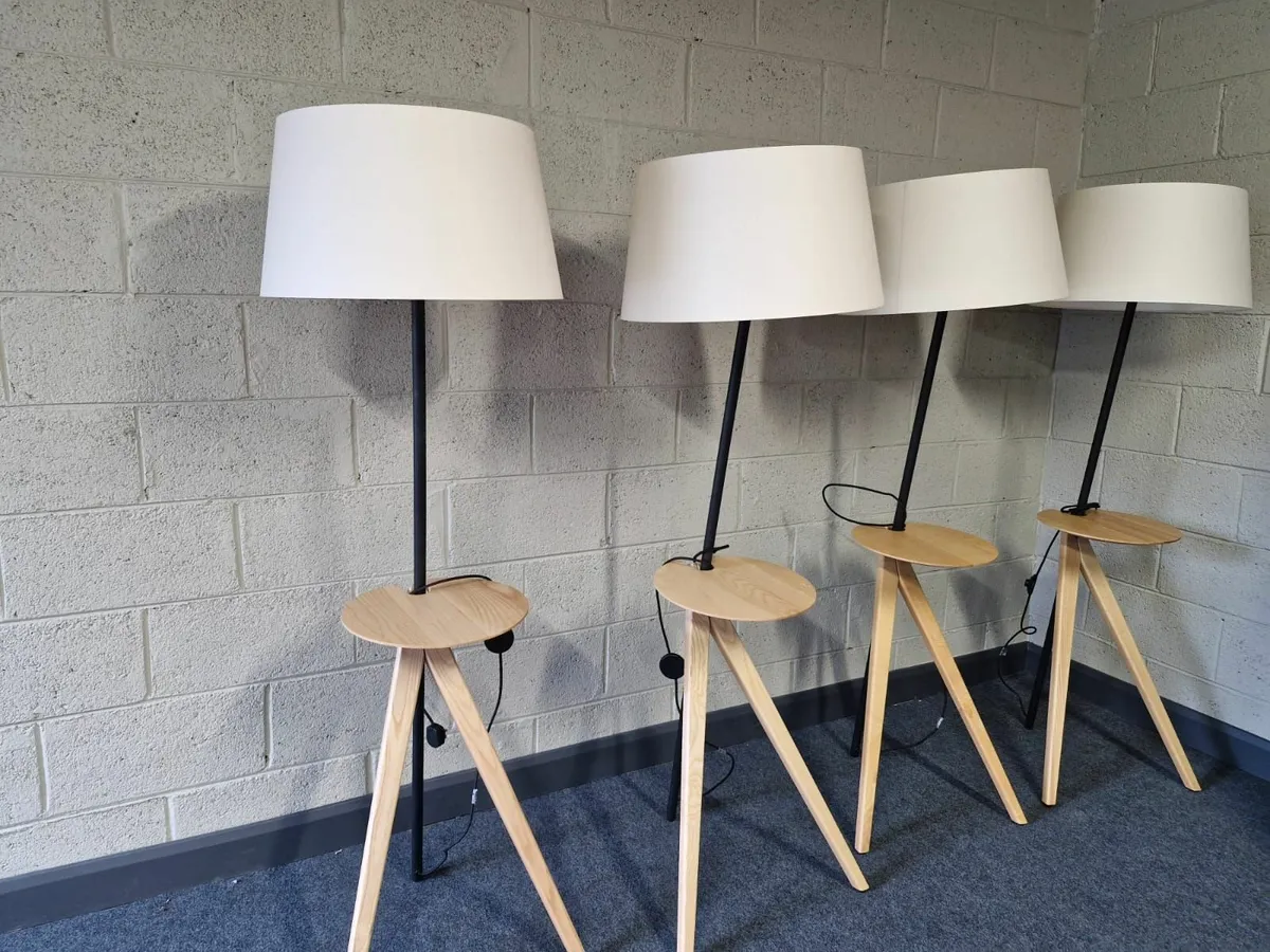 Treewood floor lamp, ash/beige, fabric/wood x 4 - Image 2