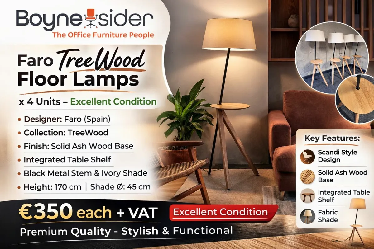 Treewood floor lamp, ash/beige, fabric/wood x 4 - Image 3