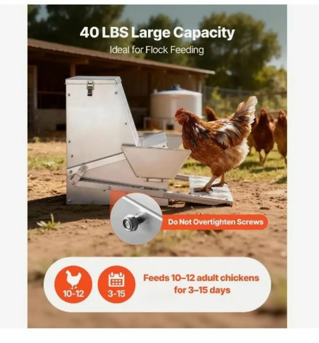 Automatic Chicken Feeder, 18.14 kg Capacity - Image 3