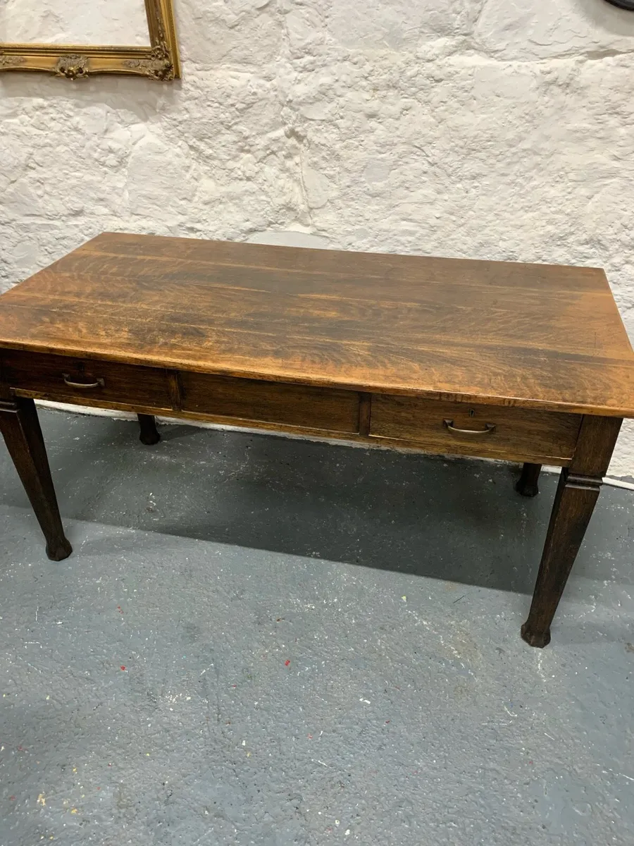 English late Victorian / early Edwardian oak table - Image 1