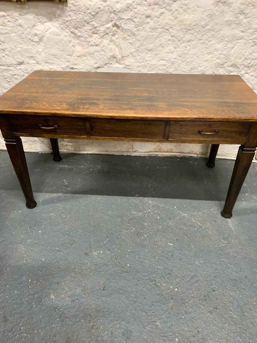 English late Victorian / early Edwardian oak table - Image 2