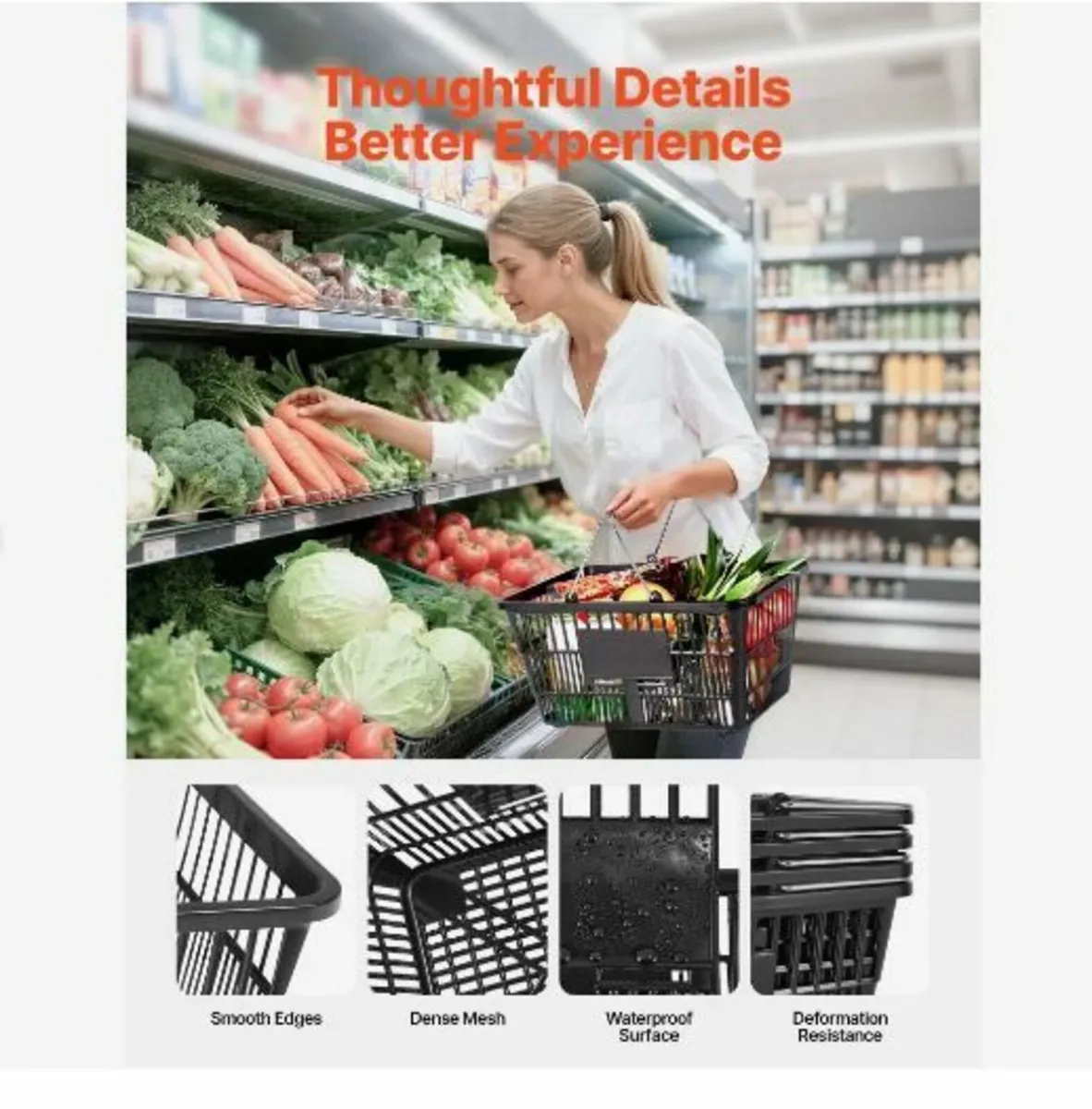 Shopping Baskets, 12 PCS, 21L Stackable - Image 1