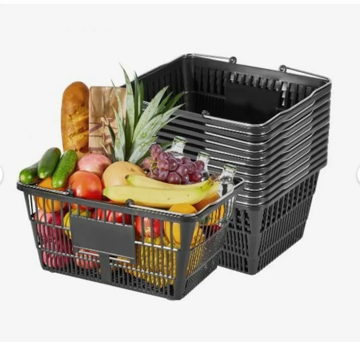Shopping Baskets, 12 PCS, 21L Stackable - Image 2
