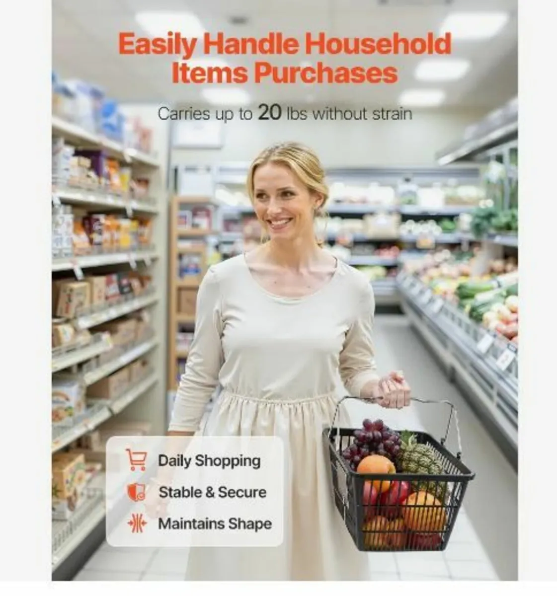 Shopping Baskets, 12 PCS, 21L Stackable - Image 4