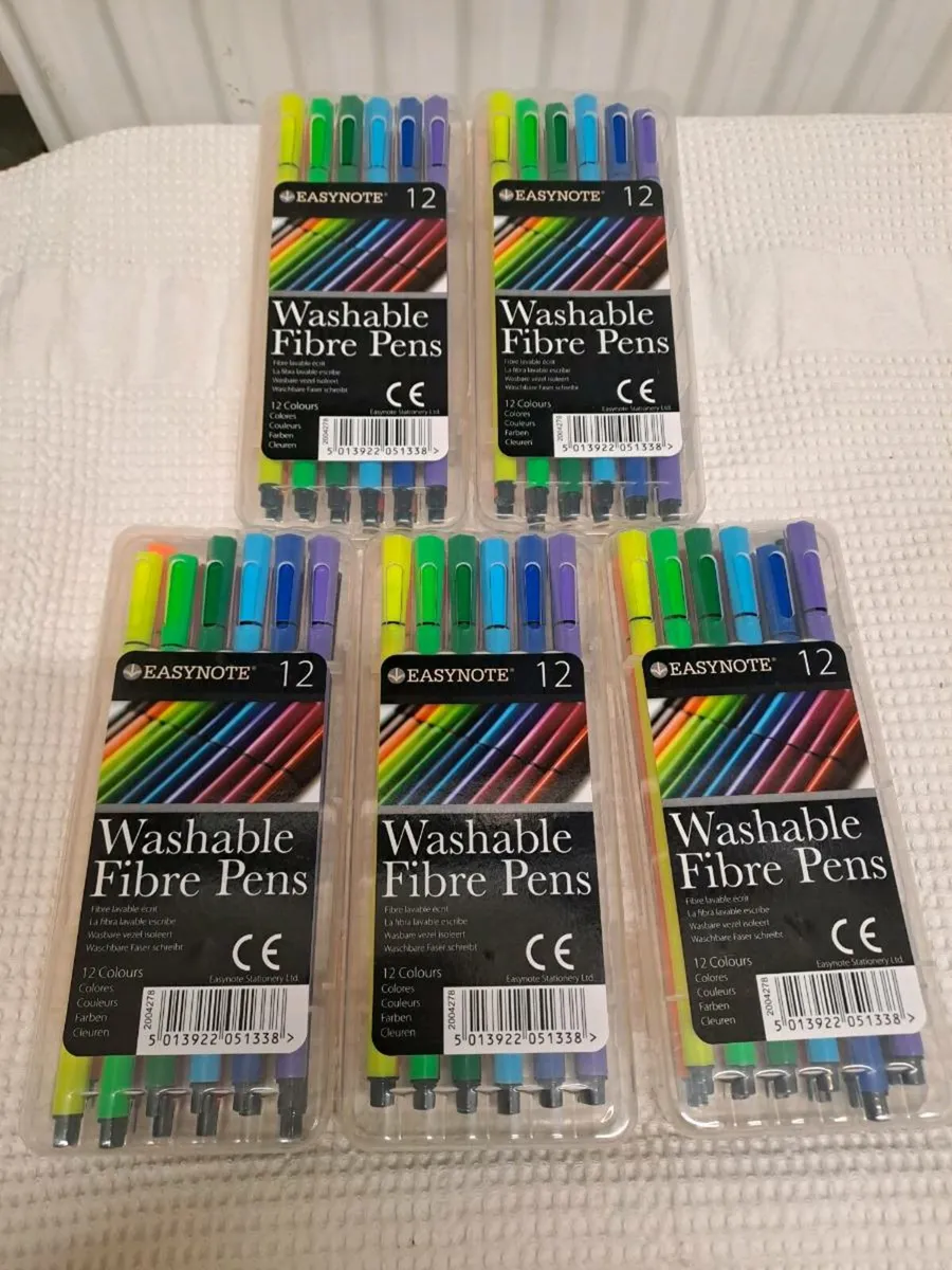 5 Packs Washable Fibre Pens - Image 1
