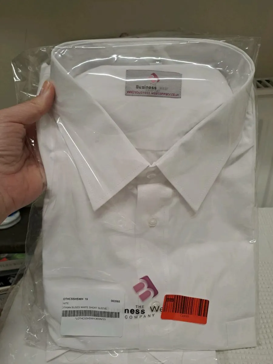 White Business Shirts Size 19” Collar Short Sleev - Image 2