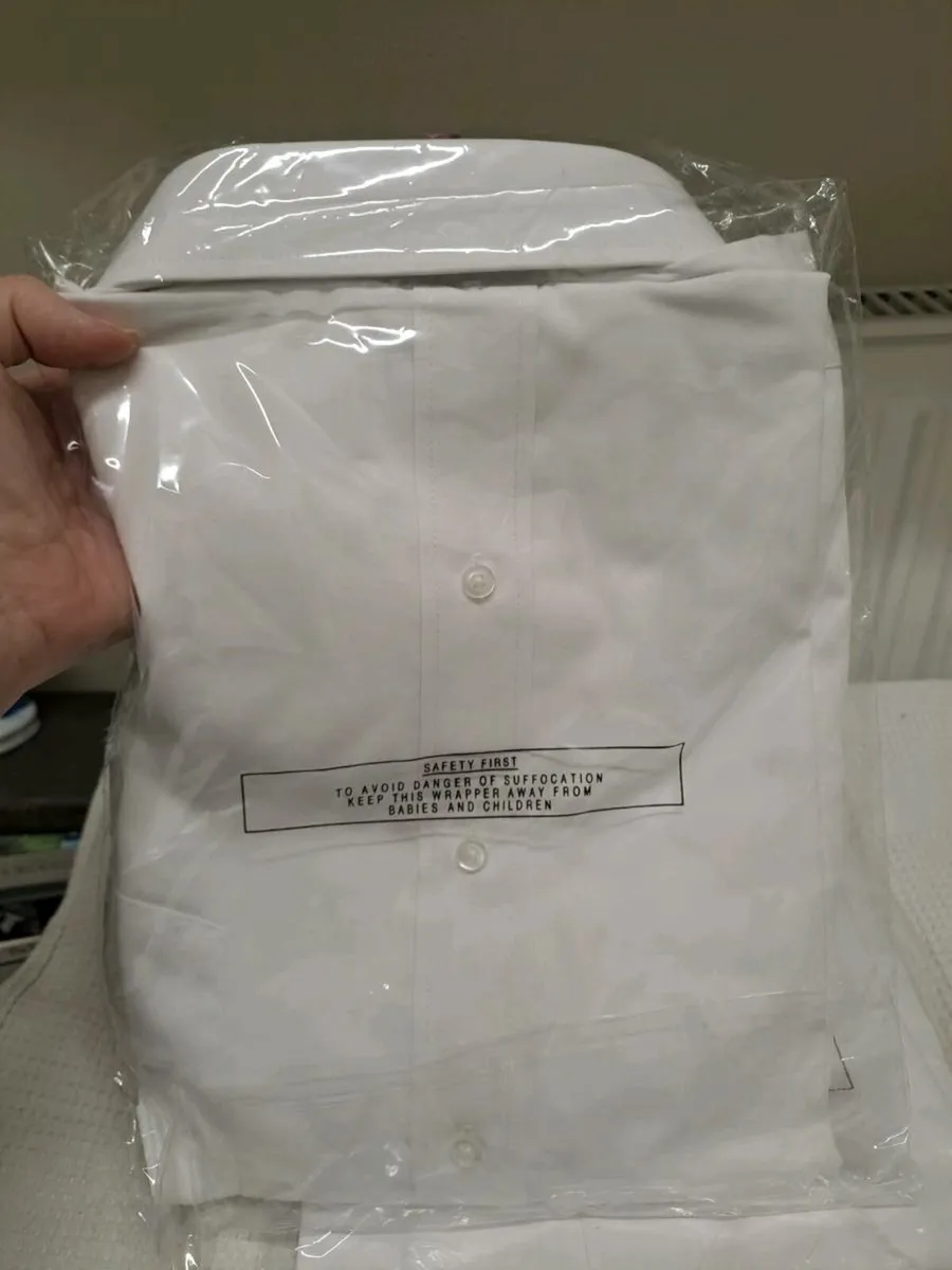 White Business Shirts Size 19” Collar Short Sleev - Image 3