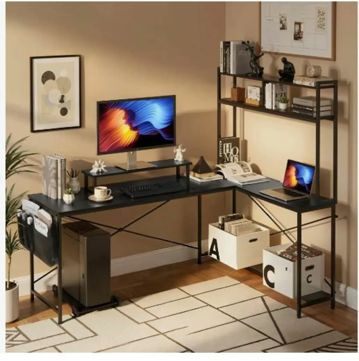 L-Shaped Computer Desk, 1.7m Reversible - Image 4