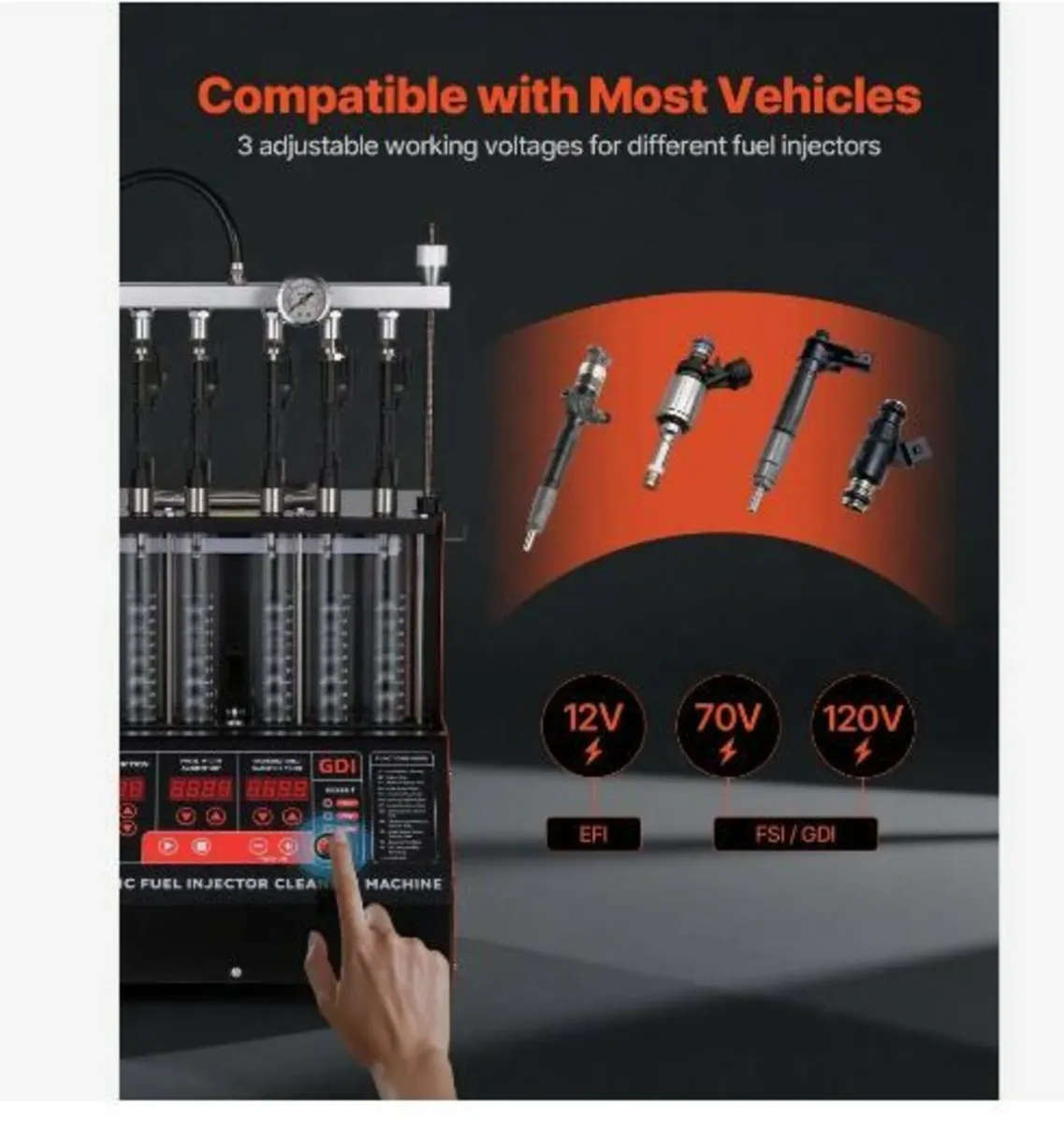 Fuel Injector Cleaner Tester, 9 Test Modes - Image 3