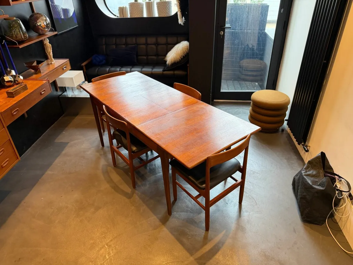 Mid Century Danish Teak Dining Table & 4 Chairs - Image 1