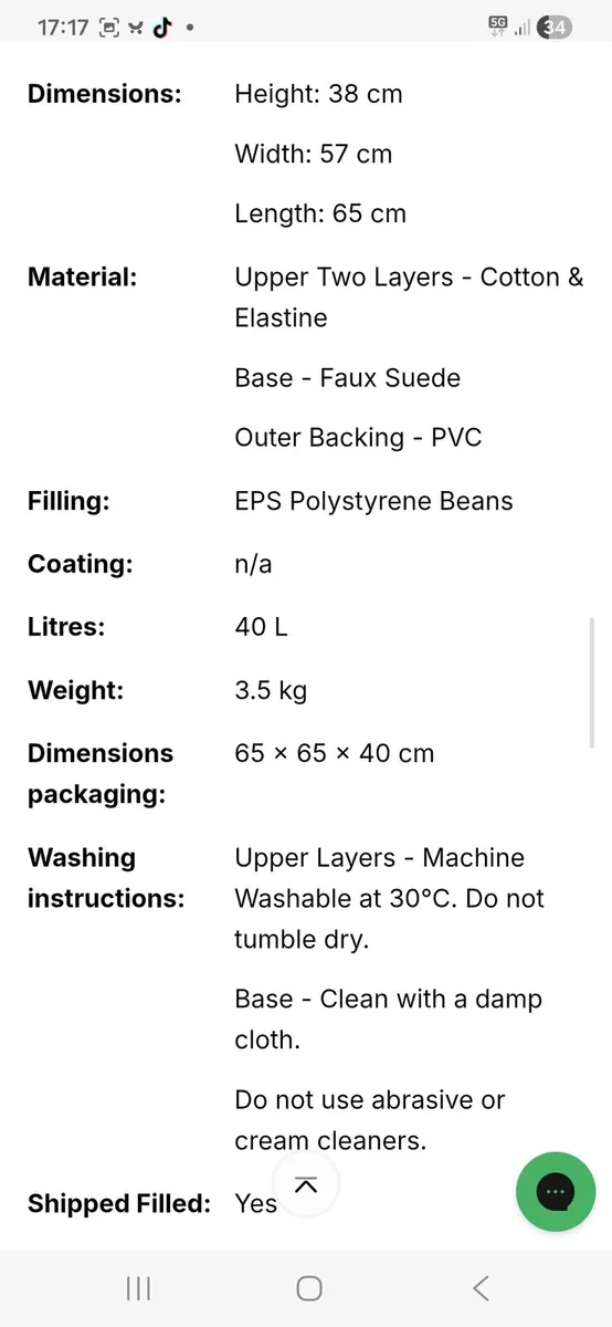 Doomoo bean bag seat - Image 4