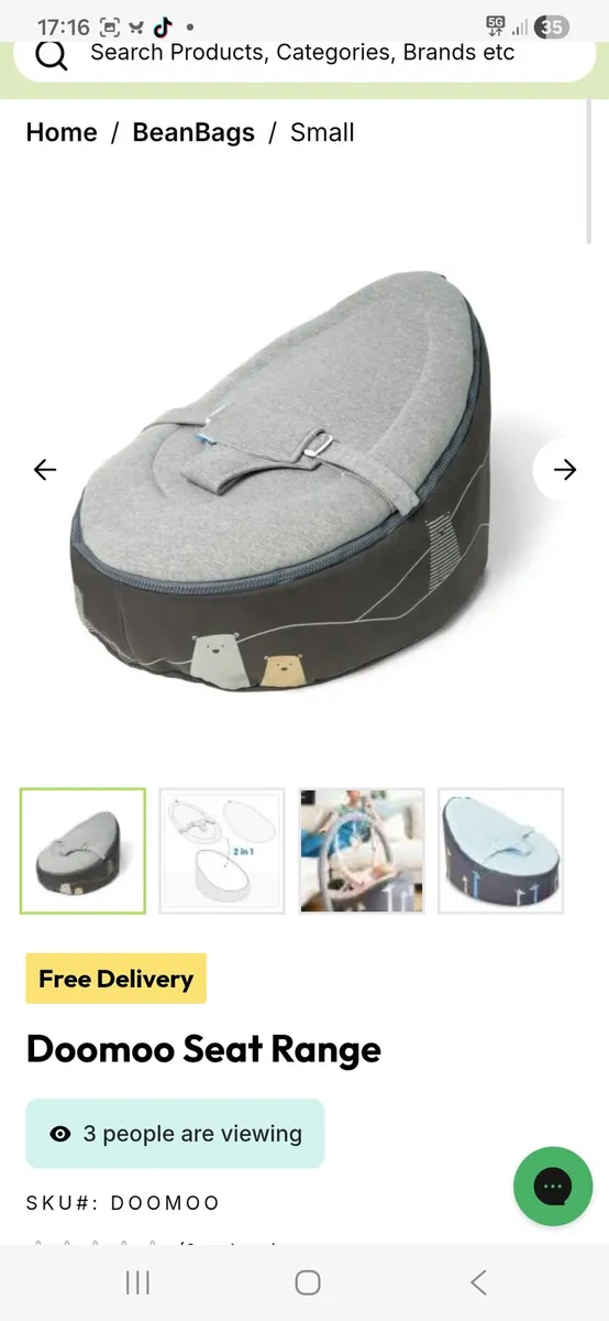 Doomoo bean bag seat - Image 1