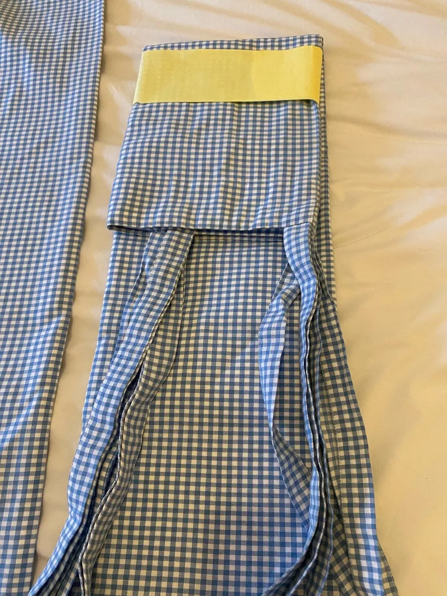 Laura Ashley blue gingham lined curtains - Image 4