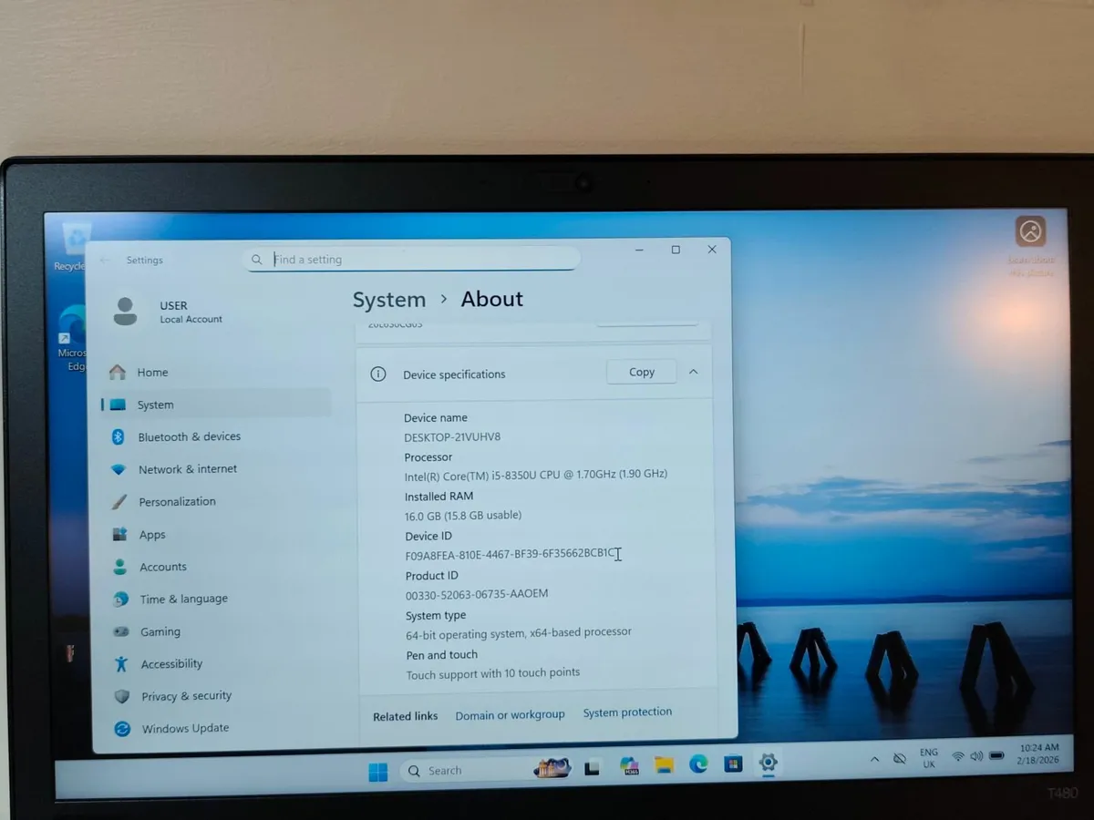 Lenovo ThinkPad T480 Intel i5 8th Gen | 16GB RAM | - Image 3