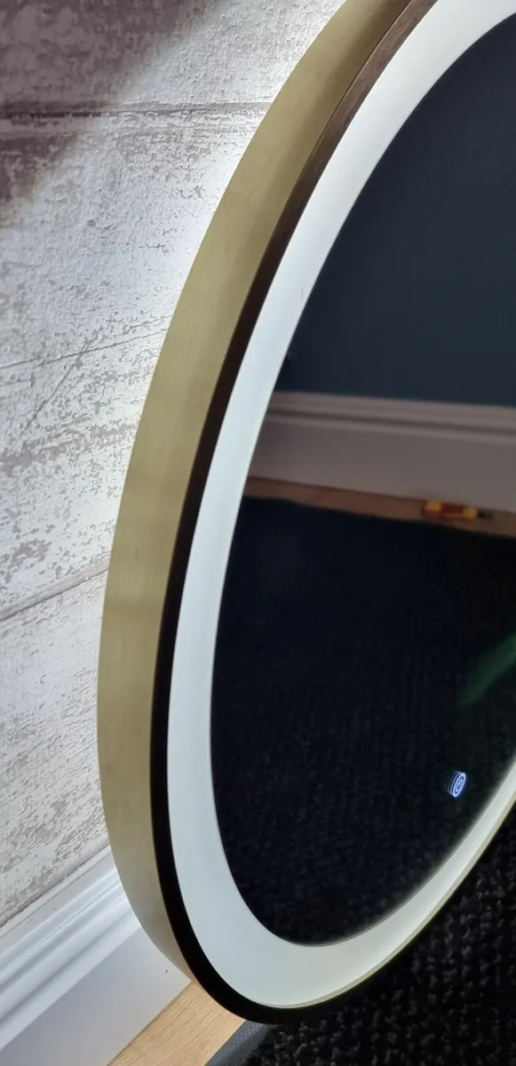 LED Bathroom Mirror Gold Frame Defogger - Image 4