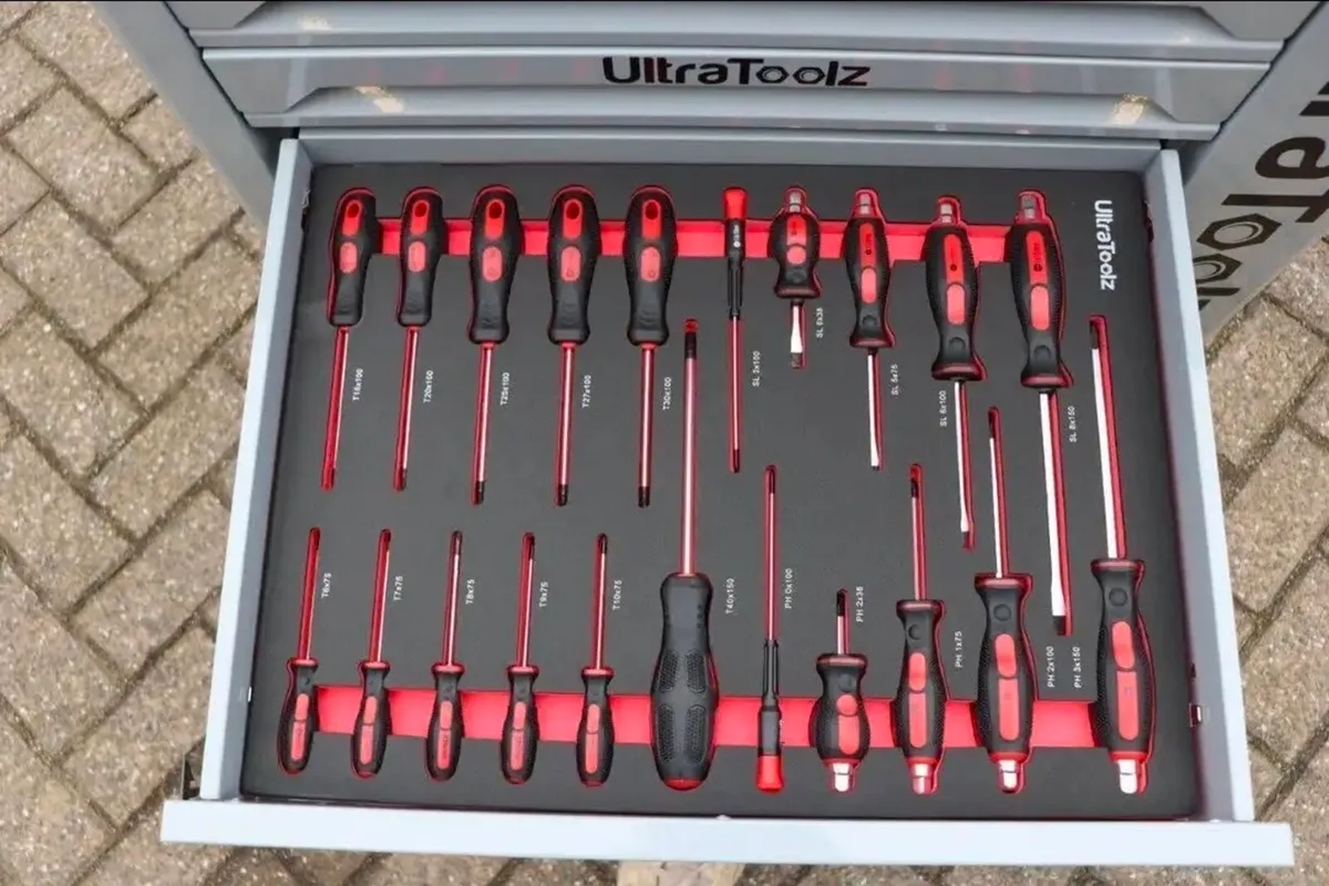 8 drawer tool box with tools - Image 4