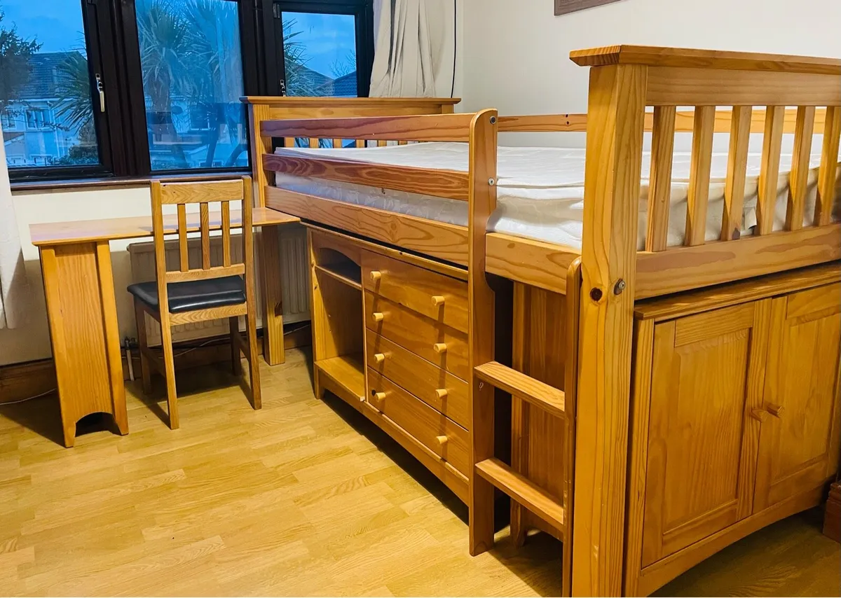 Julian Bowen Mid Sleeper Bed with Desk & Storage - Image 1