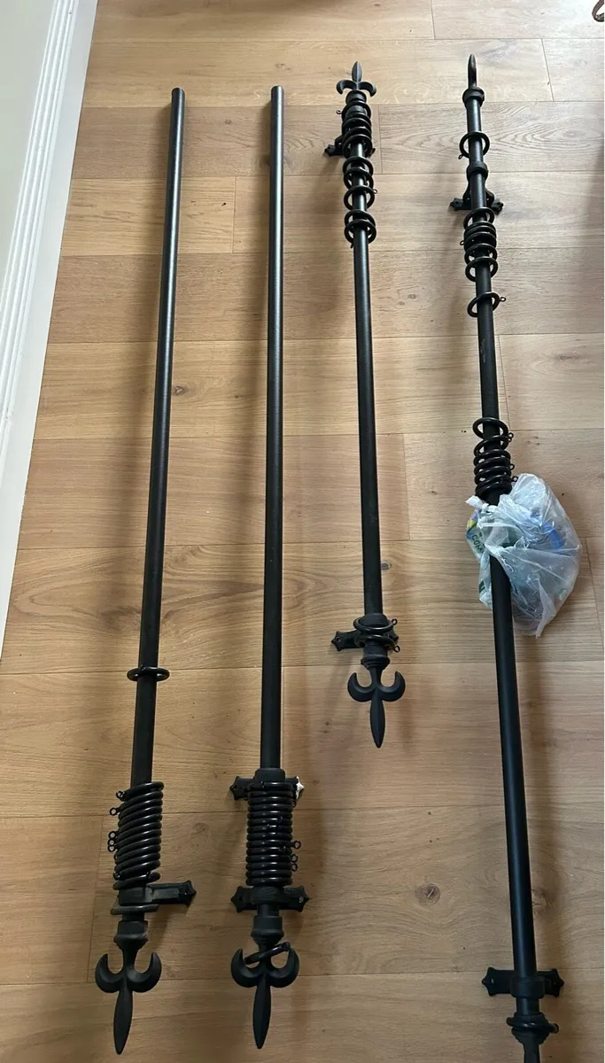 Curtain Poles (3) Black Metal - Image 1