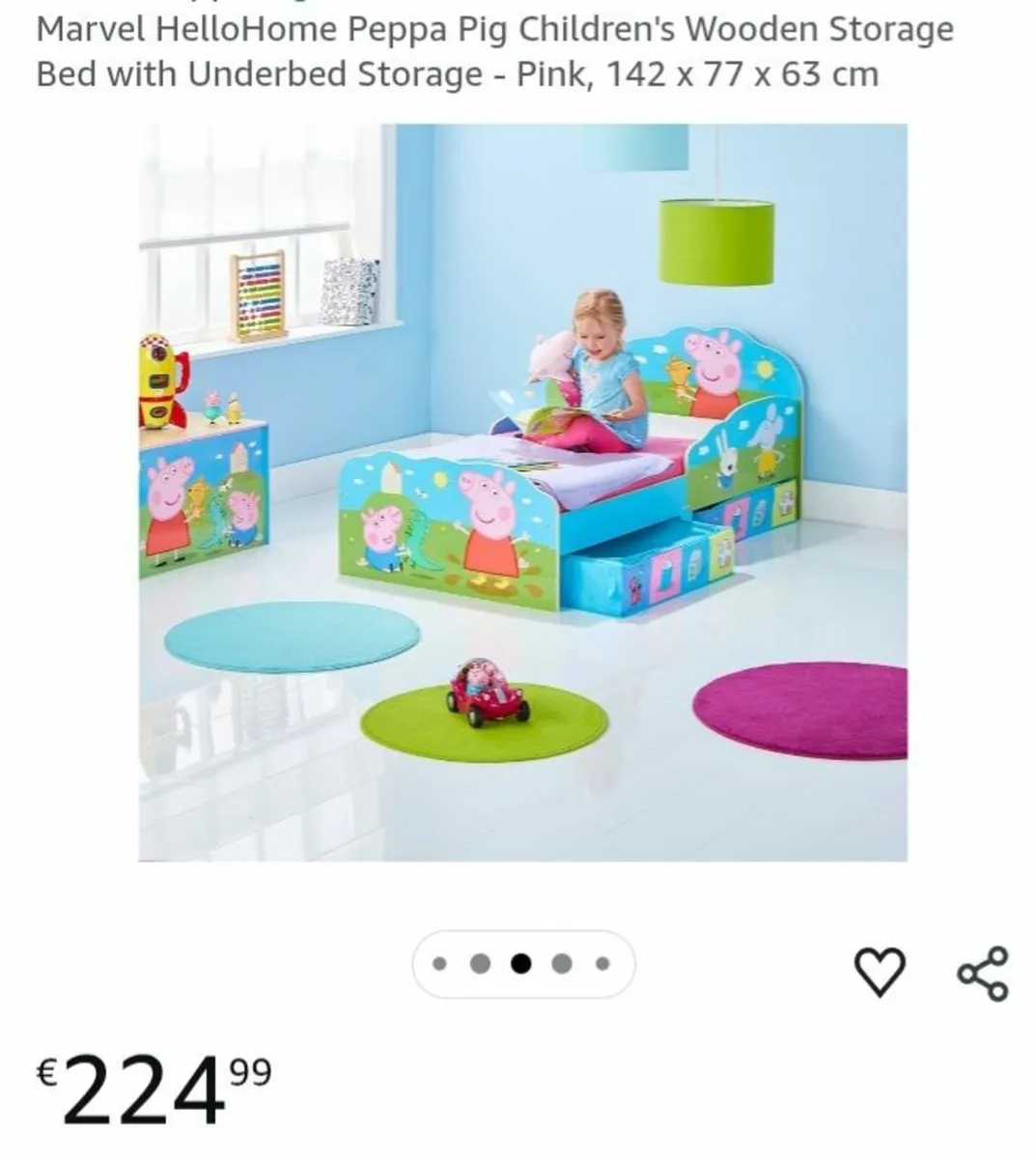 Brand New Peppa Pig Toddler Storage Bed and Storag - Image 3