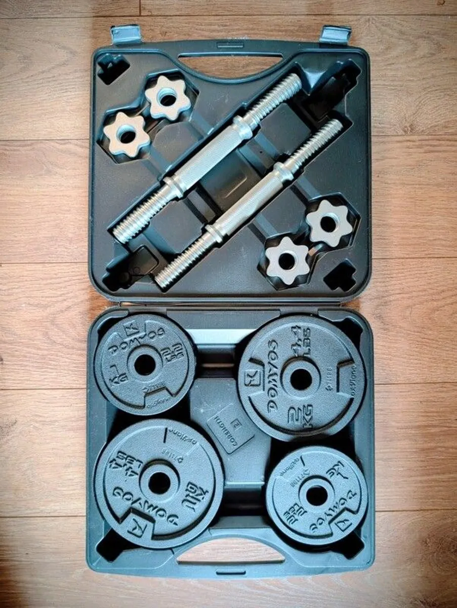 20kg Cast Iron Dumbbell Set with Carry Case - Perfect Condition - Image 1