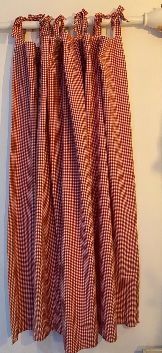 Laura Ashley red gingham curtains - Image 1
