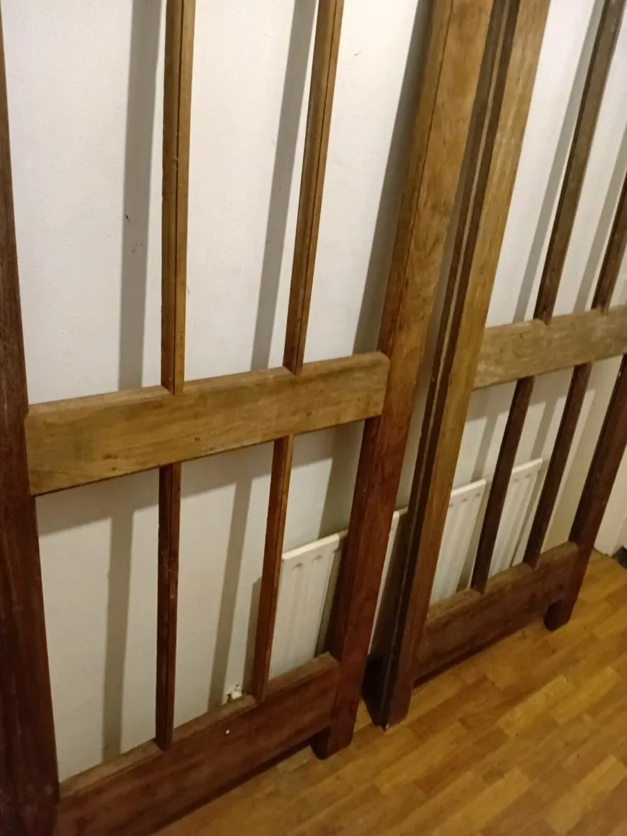 solid teak panel doors pair over 7ft - Image 3