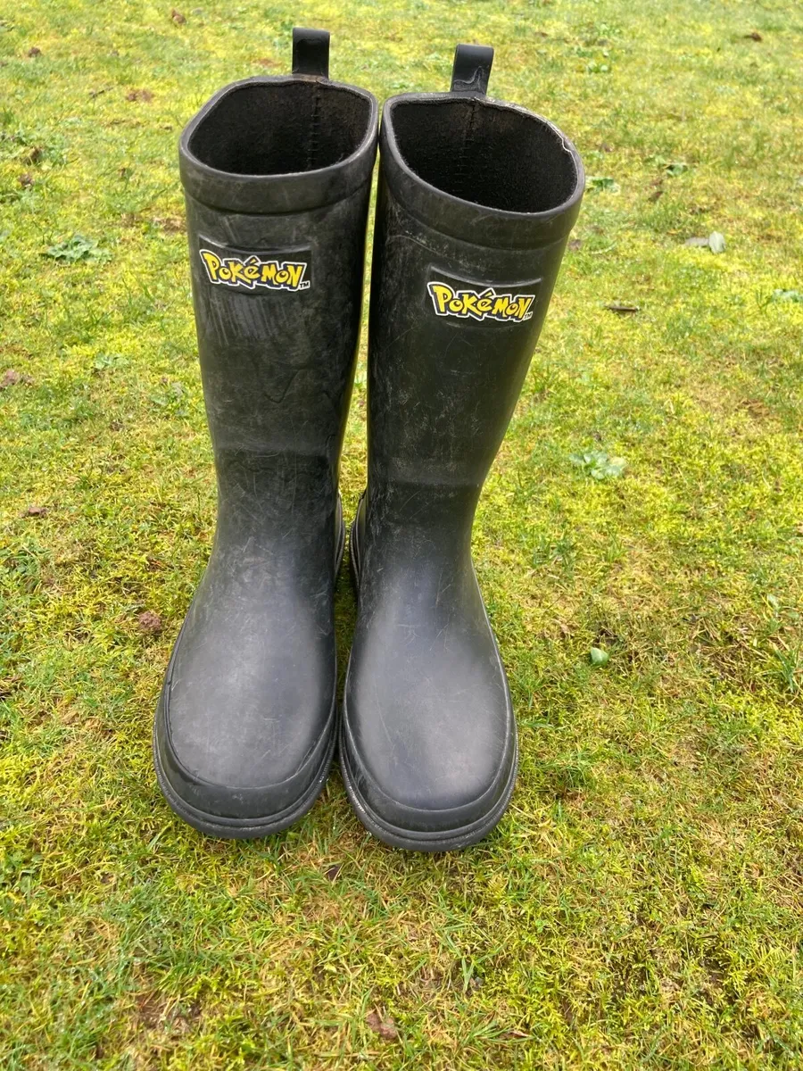 Pokémon kids black rubber wellies from NEXT - Image 2