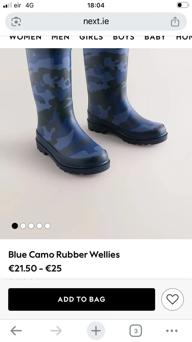Kids blue Camouflage rubber wellies from NEXT - Image 2