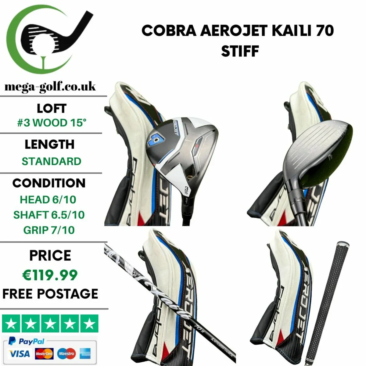 Cobra Aerojet #3 Wood 15° / Kai`li 70 Stiff - Image 1