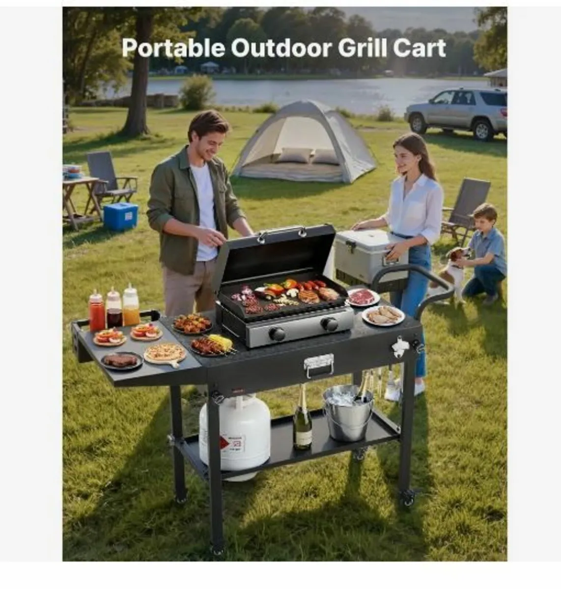 Outdoor Grill Cart, 787 x 432mm Tabletop Size - Image 4