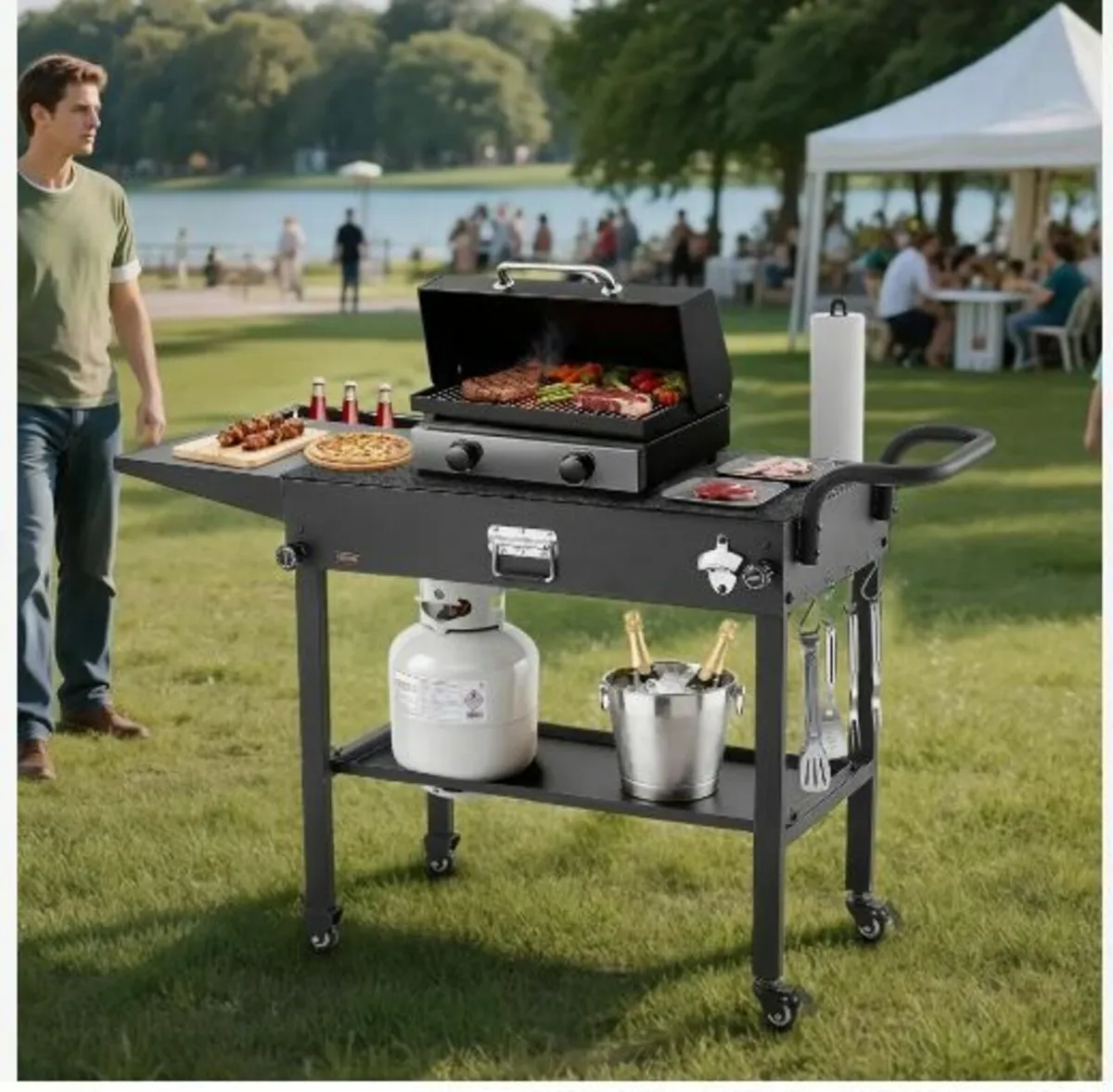 Outdoor Grill Cart, 787 x 432mm Tabletop Size - Image 1