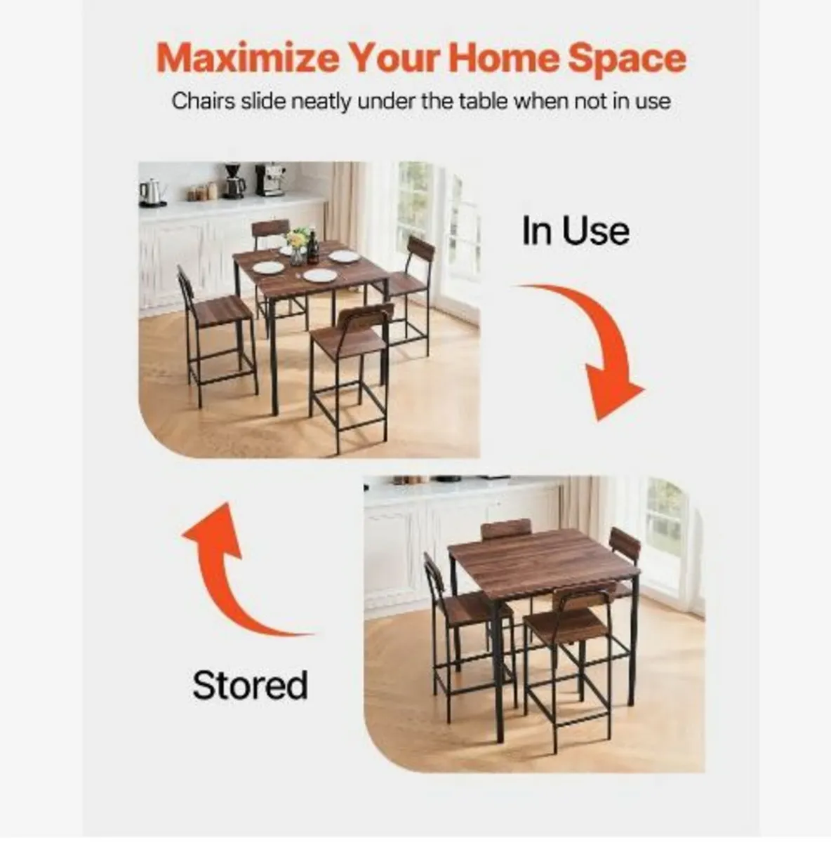 Bar Table, 5PCS 889mm Bars Tables Set - Image 2