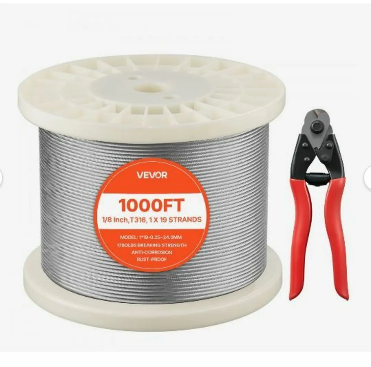 3.2 mm Wire Rope, 304.8 m Length - Image 1