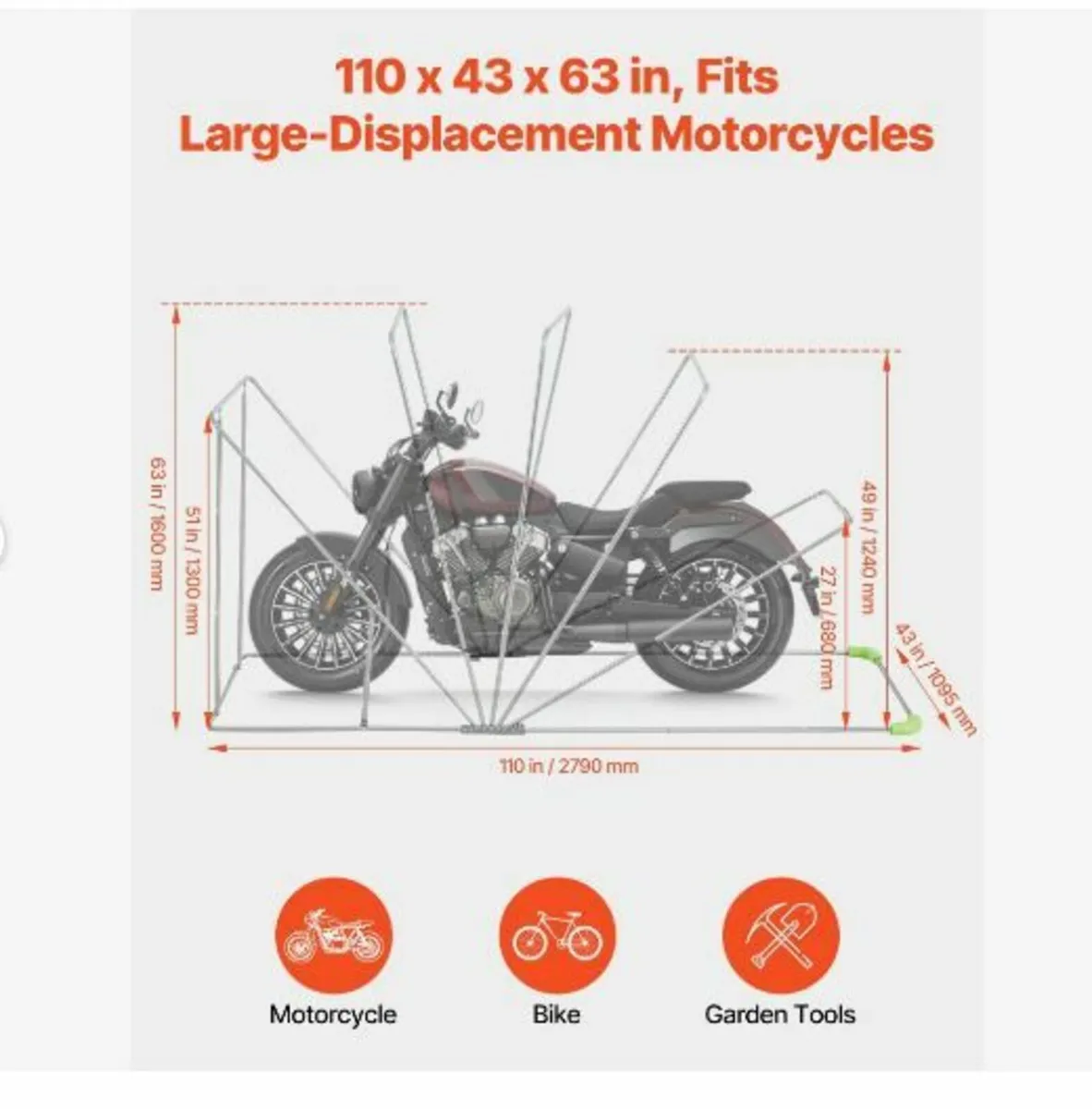 Motorcycle Storage Shelter with Security Lock - Image 3