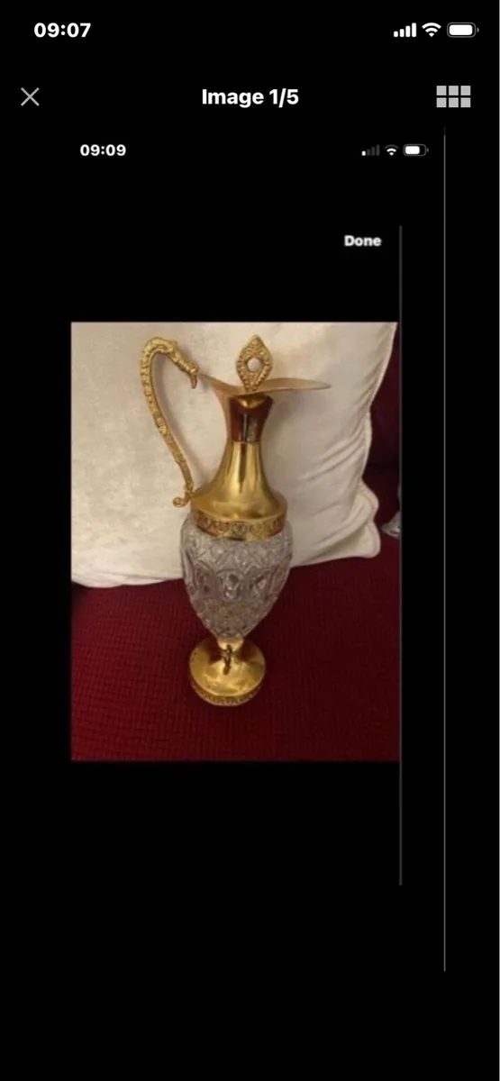 Vintage Crystal Claret Jug - Image 1