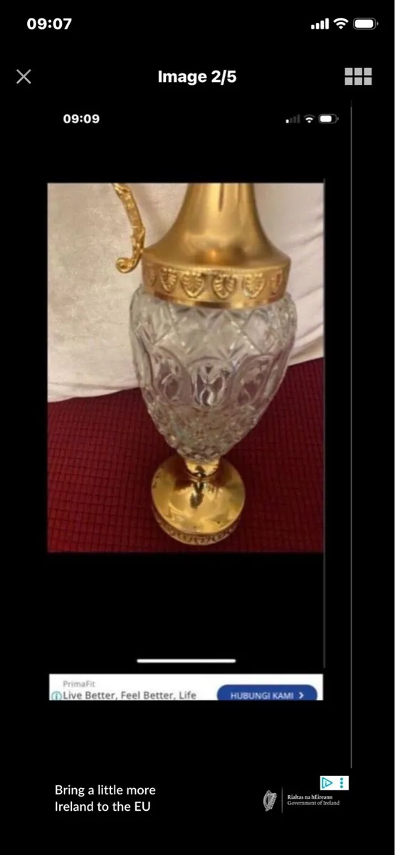 Vintage Crystal Claret Jug - Image 2