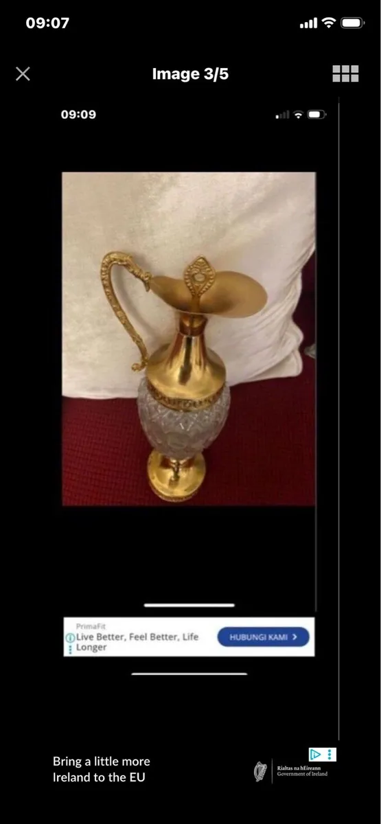 Vintage Crystal Claret Jug - Image 3