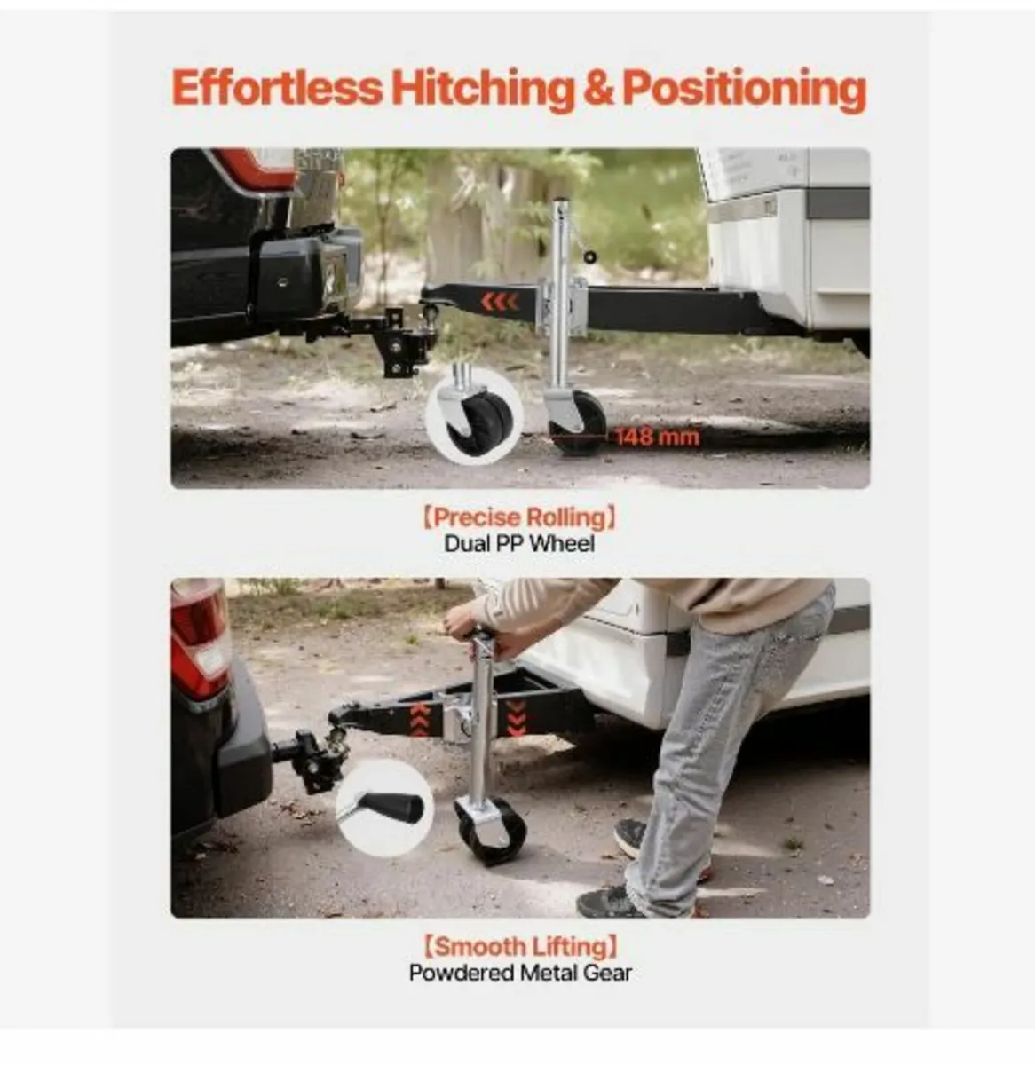 Trailer Jack with Wheel, 907 kg Load Capacity - Image 3