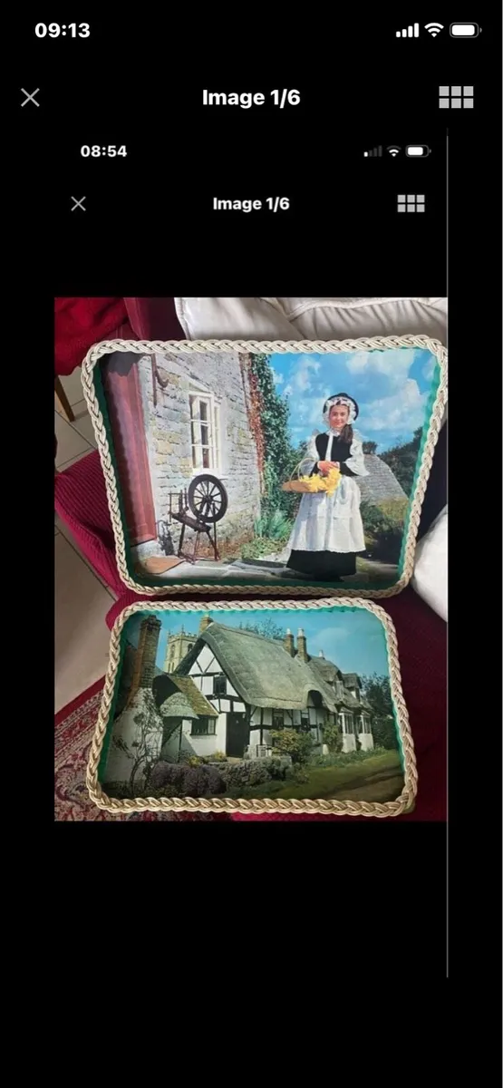Vintage Hand Crafted Tray Set - Image 1