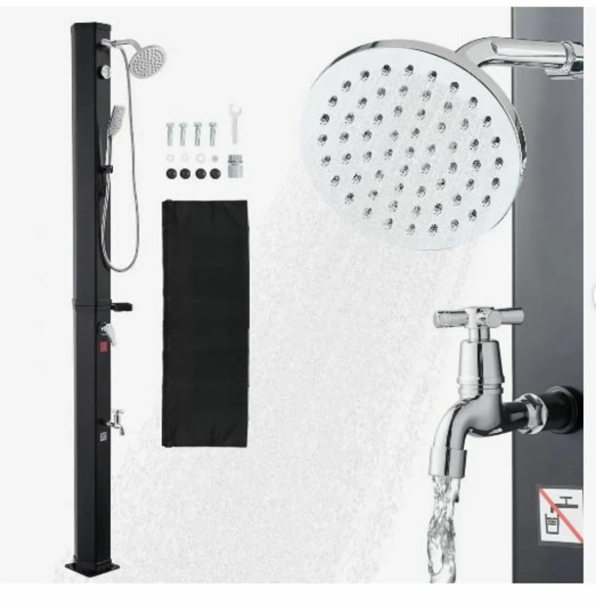 40L Solar Heated Shower, 205cm - Image 1