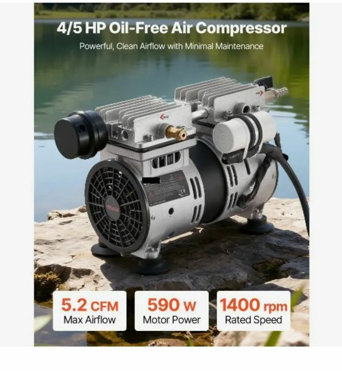 Pond Aerator, 5.2CFM 4/5HP Air Compressor - Image 3