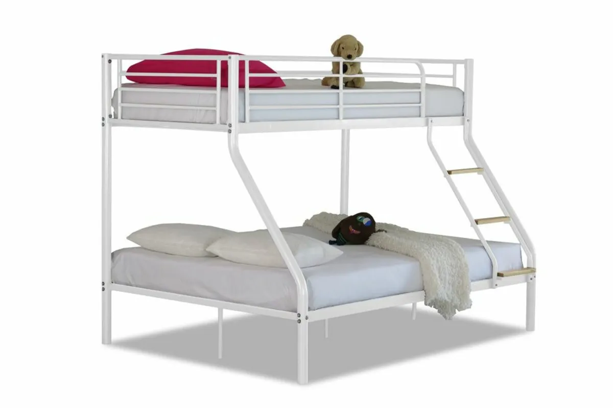 Bunk Bed - white metal triple sleeper - Image 2