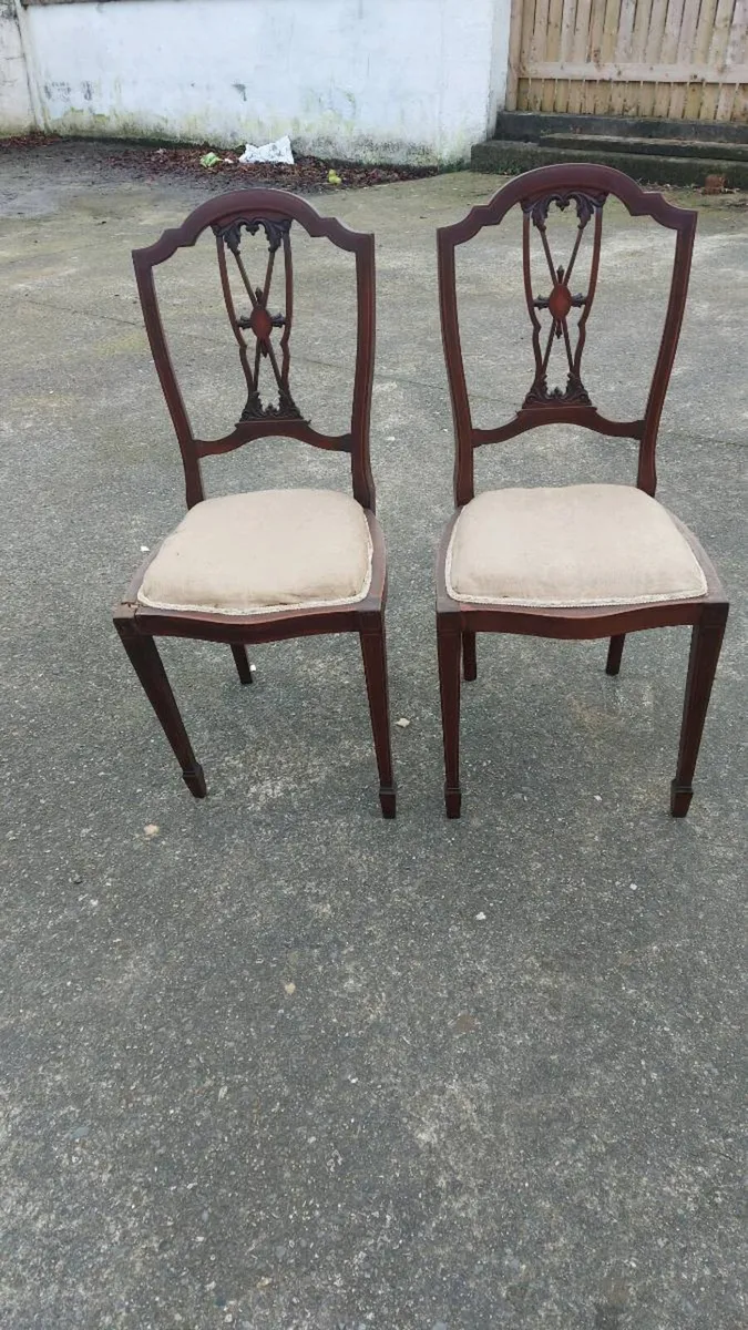 Pair of Edwardian chairs in need of restoration - Image 1