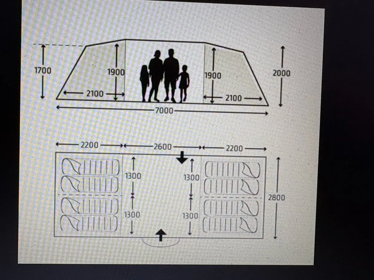 8 person Kampa tent - used only once - Image 2